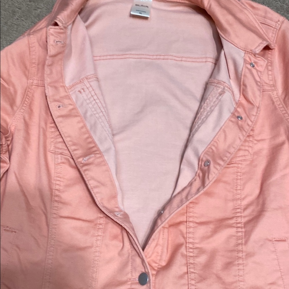 Blair Pink Jean Jacket with Textured Fabric - Picture 12 of 13